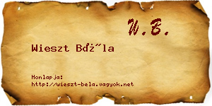 Wieszt Béla névjegykártya